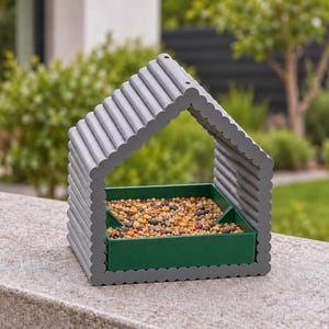 Modern 3D-printed birdhouse | Weatherproof PETG feeder for balcony, patio & garden | Bird feeding station | Gift | Home Decor