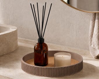 Runde Ablageschale 3D gedruckt mit Kork-Einsatz | Design Dekoschale | Aufbewahrung Bad Wohnzimmer Esszimmer | Geschenk | Personalisierbar