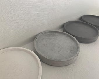 One Handmade Concrete Coaster | Custom White and Gray | Minimalist Home Decor | Housewarming Wedding Gift | Artisan Coasters