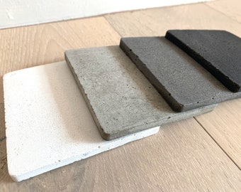 Handmade Concrete Square Coasters: Ombre Gray, Modern Home Decor