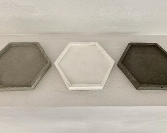 Handmade Concrete Hexagonal Coaster: Modern Minimalist Decor