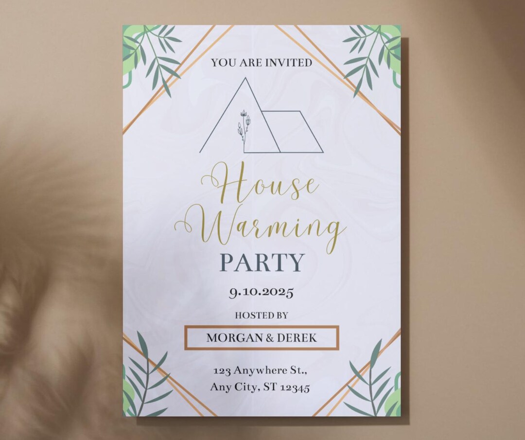 Boho Housewarming Party Invitation | Editable CANVA Template (digital ...