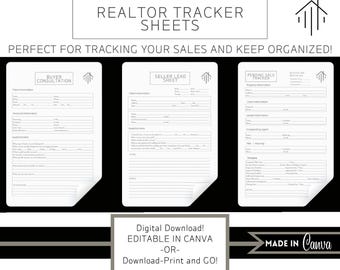 Realtor Tracking Sheet Bundle | Buyer Seller Pending | Real Estate Client Tracking Sheets
