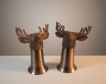 Vintage Jägermeister Stag Head Metal Shot Glasses – 5 available