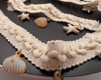 Beach Style Shell & Tassel Fringe Trim | 21 Styles Nautical Sewing Ribbon | Coastal Home Decor Craft| Sold by the Yard | Free US Shipping