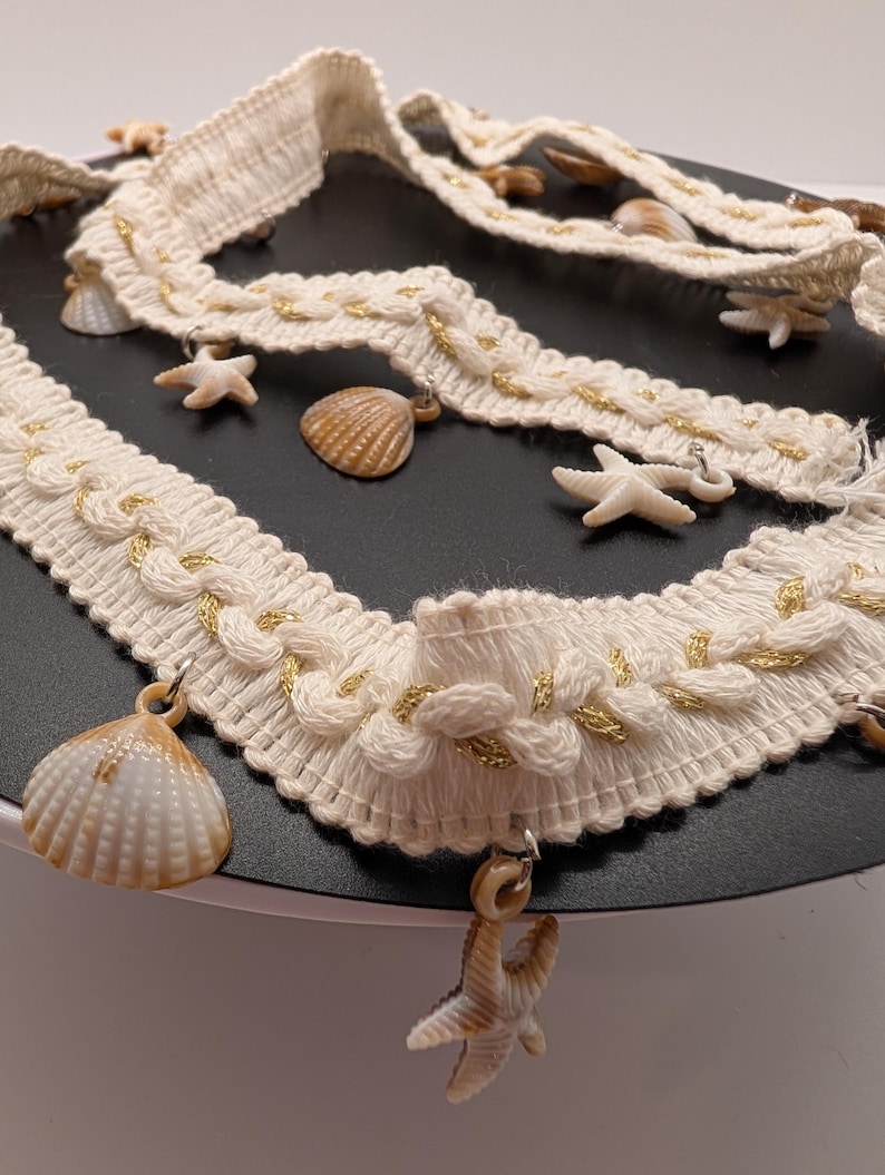 Coastal Shell Tassel Fringe Trim | Nautical Boho Sewing Ribbon by Yard ...