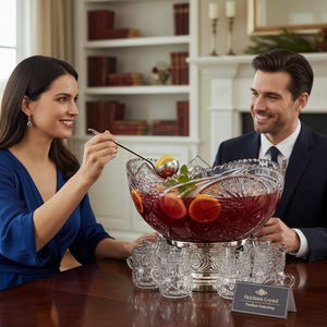 Antique glass punch bowl set - Etsy 日本