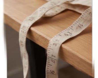 Vintage-Inspired Fabric Measuring Tape Ribbon – 5/8" Decorative Trim - Priced per Yard