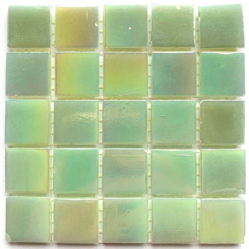 Mosaic Tile Glass Green Iridescent Vitreous Glass Tile Green Glass Tile