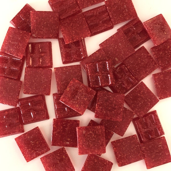 Mosaic Tile Carnivale Glass Vitreous Glass Tile Red Glass Tile for Craft Project 20mm Glass Tile for Mosaic Red