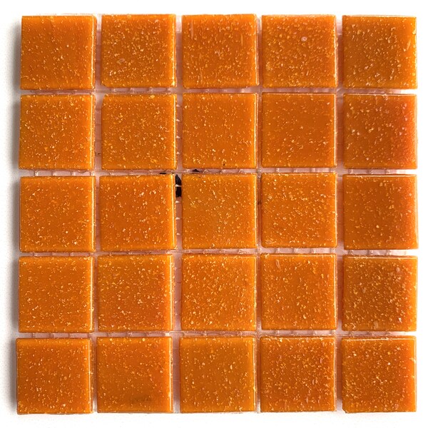 Mosaic Tiles Glass Orange Vitreous Glass Tiles Tropicana Orange Glass Tile for Craft Projects 20mm Glass Tile for Mosaic Orange