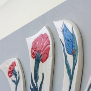 Wall Decor, Wedding Gift, Oriental Wall Art, 3d Wall Art, Porcelain wall decor, Flower designed Art, Handmade Home Gift image 4