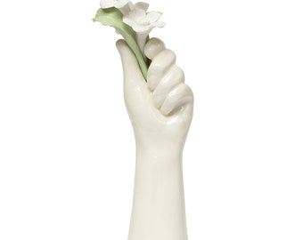 White Ceramic Small Flower Vase for interiors, Handmade Nordic Design Vase, Housewarming Gift,Wedding Gift, Bridemaids Gift,Best Friend Gift