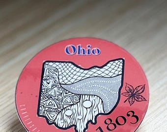Ohio Sticker (2.5" Vinyl Sticker - Clear Laminate - Water Resistant)