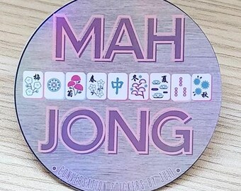 Mahjong (2.75” - Vinyl Sticker - Holographic - Water resistant)