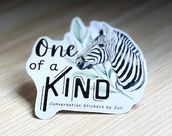 Zebra - One of a Kind (3" Vinyl Sticker - Water Resistant)