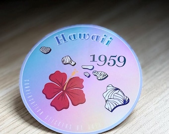 Hawaii Sticker (2.5" Vinyl Sticker - Holographic Laminate)