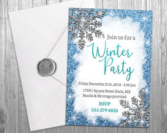 winter invitation etsy