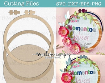 CUT FILE Needlecraft Hoop | Scrapbook project, Paper Craft | SVG, dxf, eps, png | Cricut Project, Silhouette, ScanNcut