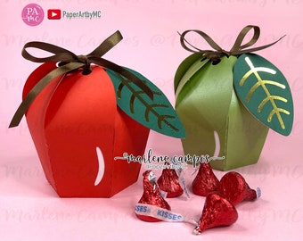 CUT FILE Apple Gift Box | Birthday Gift | Teacher's Day | Back to School | Favor Box | + TUTORIAL | Cricut Project, Silhouette, ScanNcut