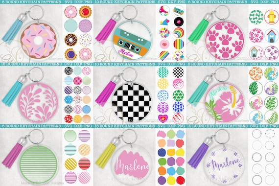 96 Designs Round Keychain Pattern, Huge Bundle / svg, dxf, png / Cutting machine, Silhouette, Cricut / SVG Round Pattern / Download Il_570xn