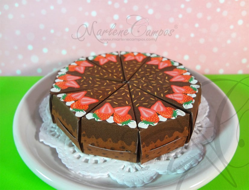 3 Slice Cake Favor Boxes Printable Boxes Birthday Party Etsy