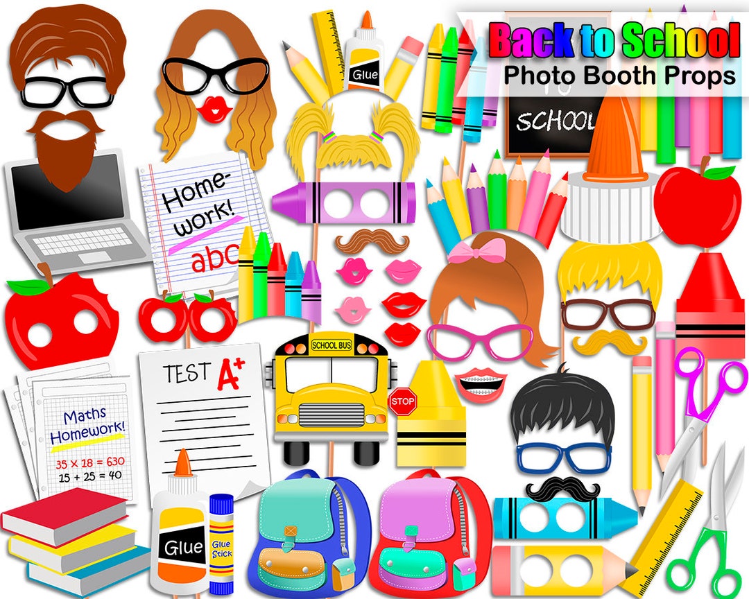 Back to School Photo Booth Props School Party School Photo Etsy