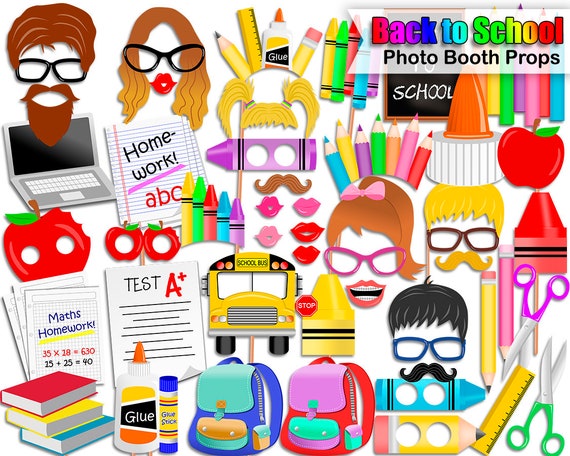 Back to School Photo Booth Props, School Party, School Photo Booth props, First Day Photobooth Props, Printable, INSTANT DOWNLOAD Il_570xn