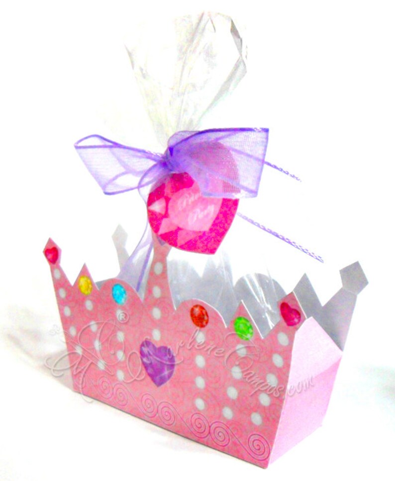 Princess Tiara Favor Box Princess Crown Box PINK Crown Etsy