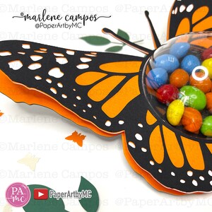 CUT FILE Monarch Butterfly Candy Holder Dome 80 mm Dome TUTORIAL svg, dxf, png Cricut Project, Silhouette, ScanNcut image 4