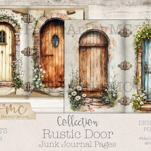 Vintage Door Junk Journal Pages Kit, Printablerustic Scrapbook Paper ...
