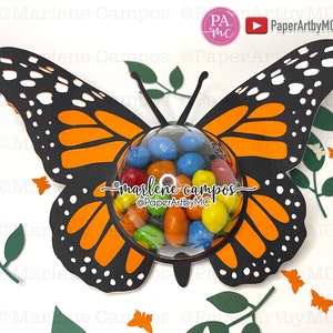 CUT FILE Monarch Butterfly Candy Holder Dome 80 mm Dome TUTORIAL svg, dxf, png Cricut Project, Silhouette, ScanNcut image 2