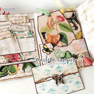 Naturalist Junk Journal Folding Folio: Printable Ephemera (Digital Download)
