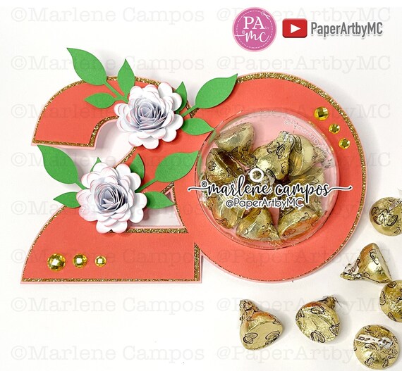 CUT FILE 20 Number Floral Candy Holder Dome | 80 mm Dome | Anniversary, Birthday | svg, dxf, png | Cricut Project, Silhouette, ScanNcut Il_570xn