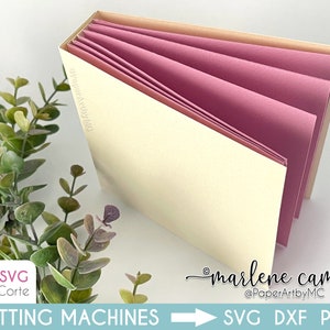 Scrapbook Mini Album Base 5x5&quot;, Cutting File SVG, Cutting machine file, Scrapbook album, Paper Craft, Cricut, Silhouette, ScanNcut