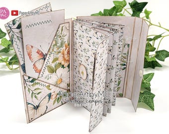 Ephemera Storage Folio, Botanical Printable Organizer, Junk Journal Folder for Fussy Cuts and Tags, Vintage Scrapbook Kit