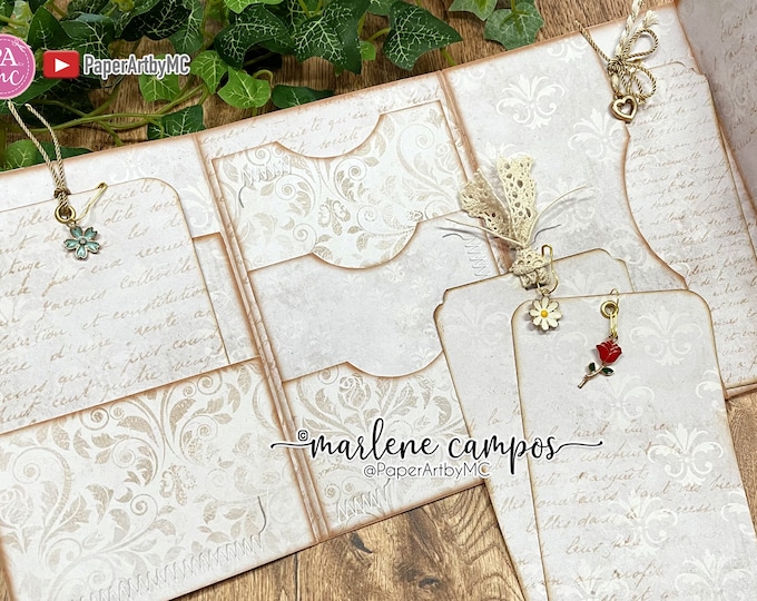 Journal Folder Lovely Floral Folder, Vintage Inspired Stand Alone Journal Folder ...