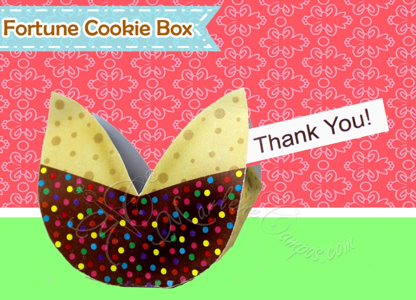 Fortune Cookie Favor Box Chocolate Cookie Treat Box Etsy