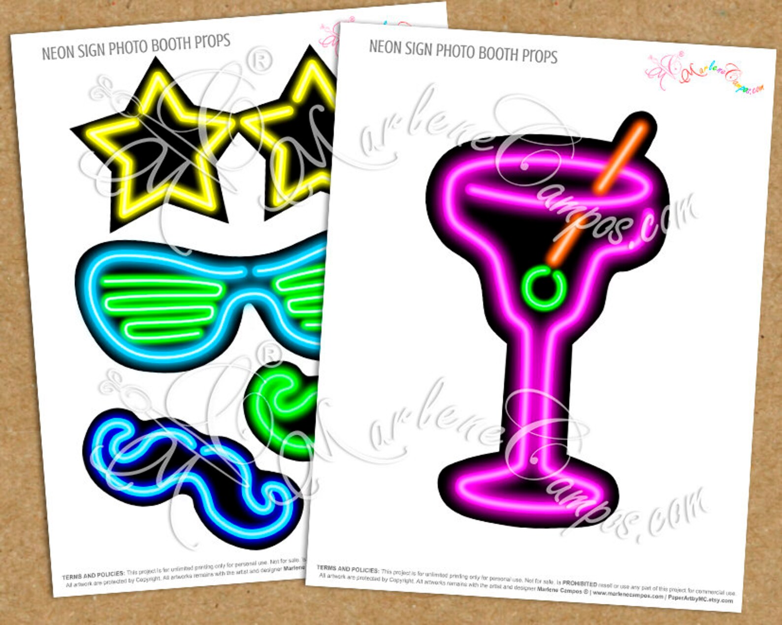 Neon Sign Photo Booth Props Neon Party Neon Birthday Neon Etsy