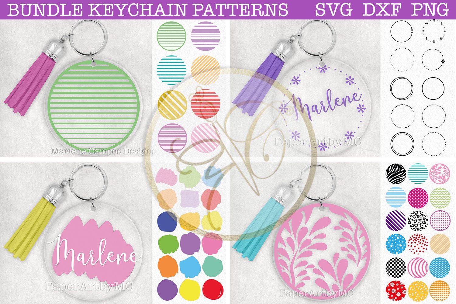 Download BUNDLE Round Keychain Pattern Set of 4 Designs / svg dxf ...