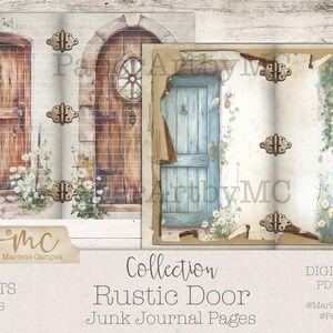 Vintage Door Junk Journal Pages Kit, Printablerustic Scrapbook Paper ...
