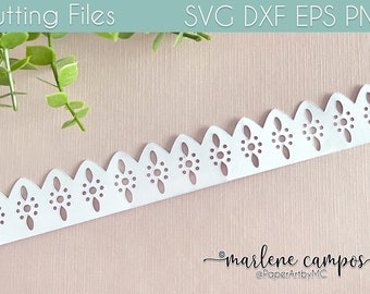 Lace Border CUTTING FILES | Decorative Border, Scrapbook, Journal, Paper Craft, SVG, dxf, eps, png | Cricut Project, Silhouette, ScanNcut