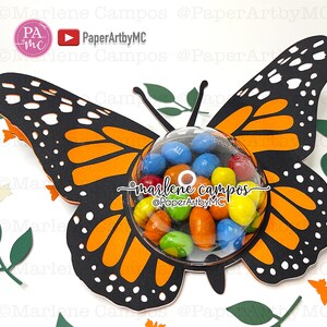 CUT FILE Monarch Butterfly Candy Holder Dome 80 mm Dome TUTORIAL svg, dxf, png Cricut Project, Silhouette, ScanNcut image 3