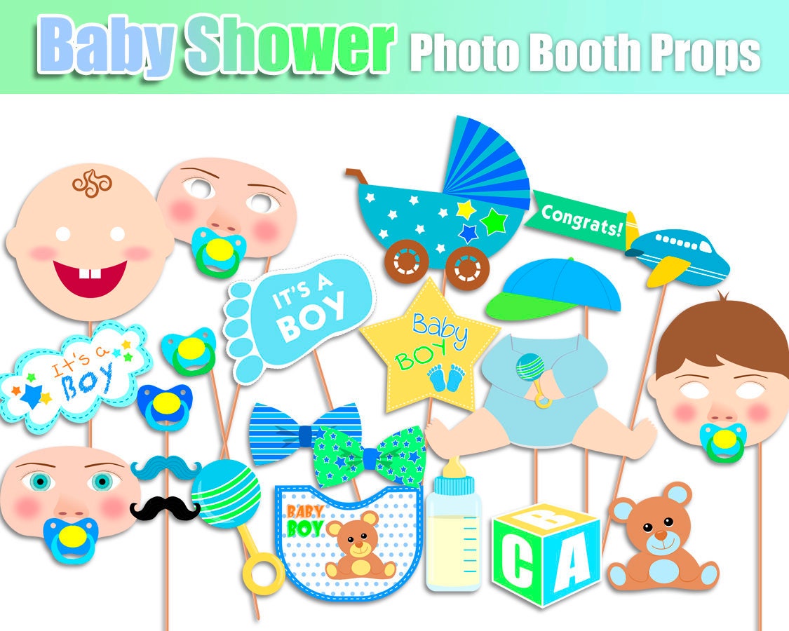Baby Shower photo booth props Baby Shower Props Baby Boy Etsy