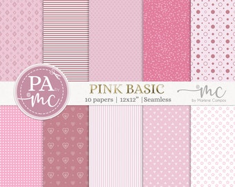 Pink Basic Digital Paper | 12x12" SEAMLESS Digital Paper | Any Paper Craft | Scrapbooking Paper| Commercial Use