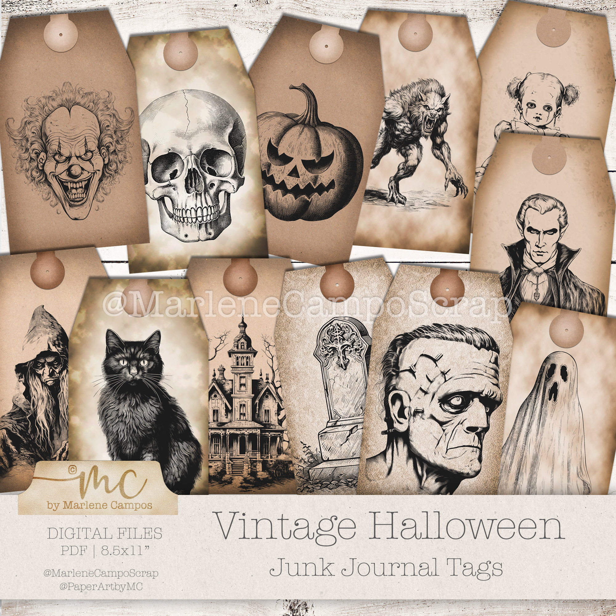 Vintage Halloween Junk Journal Kit: Printable Ephemera (PDF) - Etsy