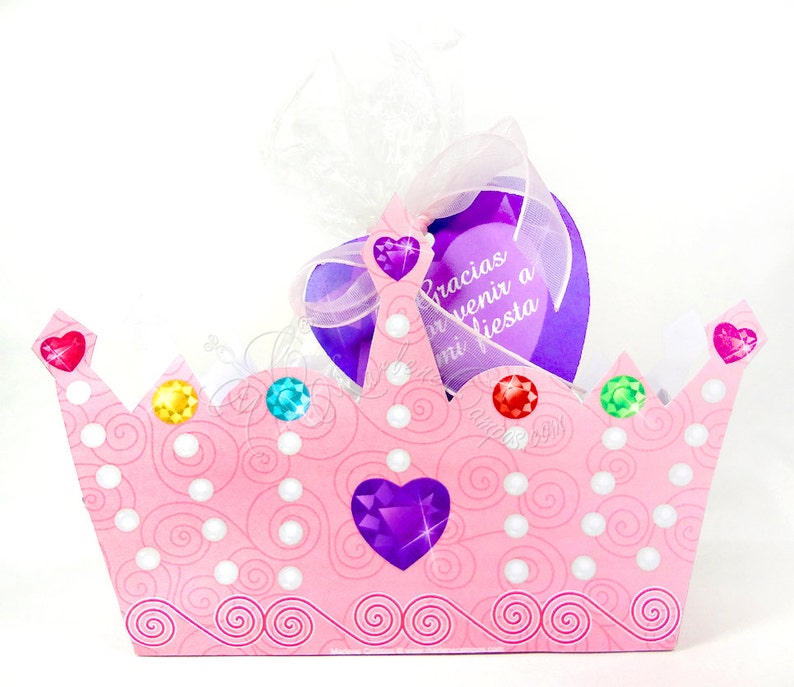 Princess Tiara Favor Box Princess Crown Box PINK Crown Etsy