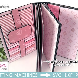 Álbum de Scrapbook Skinny, Arquivo de Corte SVG, Álbum de Scrapbook, Mini Álbum, Base de Álbum de Scrapbook, Artesanato em Papel, Cricut, Silhouette Cameo