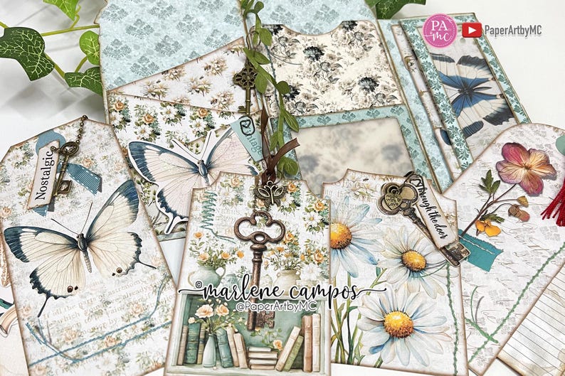 Vintage Door Folding Folio Insert, Neutral Junk Journal Printable Kit ...