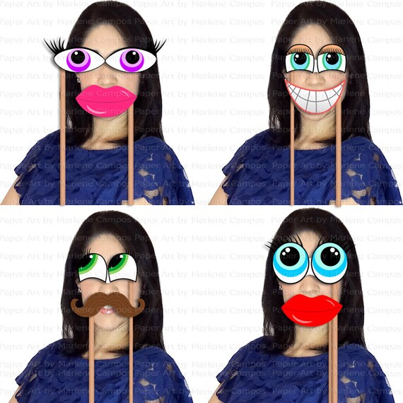 Funny Photo Booth Props Mustache Lips Birthday Party - Etsy Funny Photo Booth Props Mustache Lips Birthday Party - Etsy